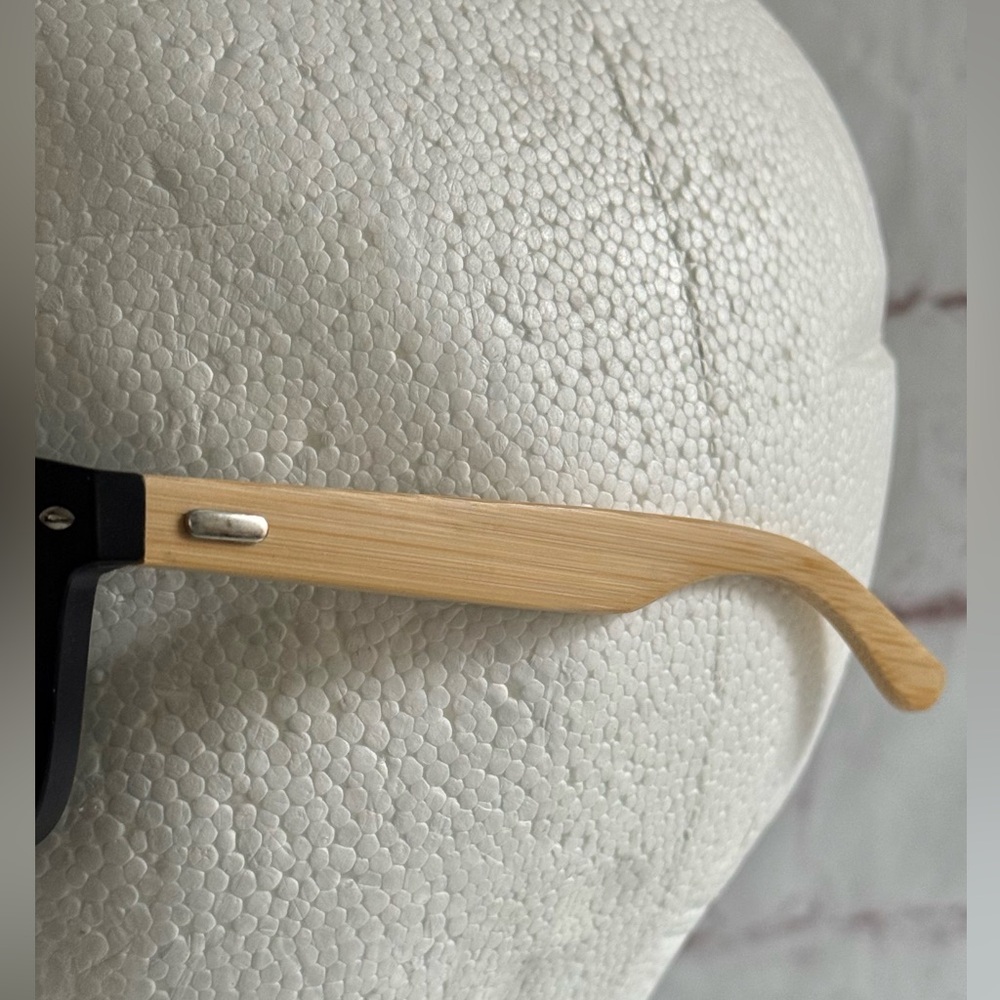 JOE’S SPECS 2 PAIR Black & Bamboo/Faux Wood Frame Sunglasses UV 400 NEW - Picture 4 of 16